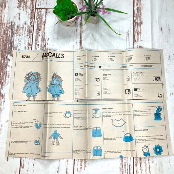 McCall’s #6725 Button Up! Craft Patterns Vintage 1993 DIY - Picture 6 of 11